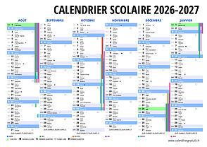Calendrier scolaire 2026 PDF