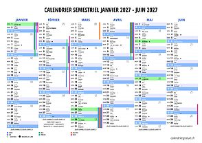 calendrier semestriel