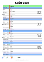 calendrier août 2026 au format portrait pour prendre des notes