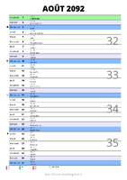 calendrier août 2092 au format portrait pour prendre des notes