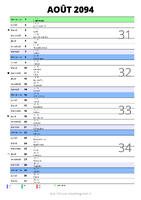 calendrier août 2094 au format portrait pour prendre des notes
