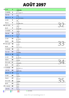 calendrier août 2097 au format portrait pour prendre des notes
