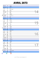 calendrier avril 2073 au format portrait pour prendre des notes