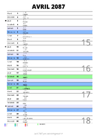 calendrier avril 2087 au format portrait pour prendre des notes