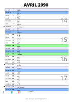 calendrier avril 2090 au format portrait pour prendre des notes