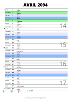 calendrier avril 2094 au format portrait pour prendre des notes