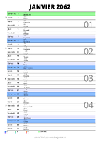 calendrier janvier 2062 au format portrait pour prendre des notes