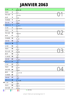 calendrier janvier 2063 au format portrait pour prendre des notes