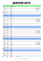 calendrier janvier 2074 au format portrait pour prendre des notes