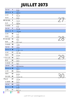 calendrier juillet 2073 au format portrait pour prendre des notes