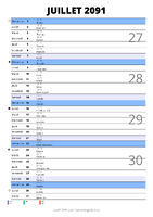 calendrier juillet 2091 au format portrait pour prendre des notes