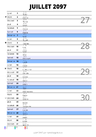 calendrier juillet 2097 au format portrait pour prendre des notes