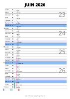 calendrier juin 2026 au format portrait pour prendre des notes