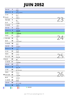 calendrier juin 2052 au format portrait pour prendre des notes