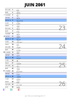 calendrier juin 2061 au format portrait pour prendre des notes