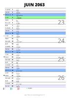 calendrier juin 2063 au format portrait pour prendre des notes