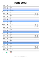 calendrier juin 2073 au format portrait pour prendre des notes
