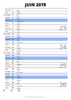 calendrier juin 2078 au format portrait pour prendre des notes