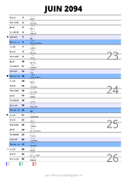 calendrier juin 2094 au format portrait pour prendre des notes