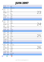 calendrier juin 2097 au format portrait pour prendre des notes