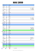 calendrier mai 2050 au format portrait pour prendre des notes