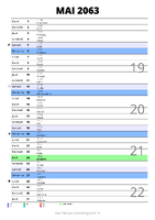 calendrier mai 2063 au format portrait pour prendre des notes
