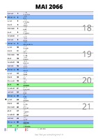 calendrier mai 2066 au format portrait pour prendre des notes