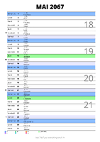 calendrier mai 2067 au format portrait pour prendre des notes