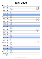 calendrier mai 2079 au format portrait pour prendre des notes