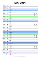 calendrier mai 2081 au format portrait pour prendre des notes
