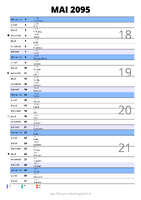 calendrier mai 2095 au format portrait pour prendre des notes