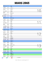 calendrier mars 2065 au format portrait pour prendre des notes
