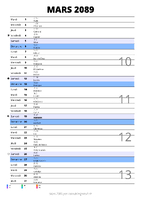 calendrier mars 2089 au format portrait pour prendre des notes