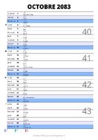 calendrier octobre 2083 au format portrait pour prendre des notes