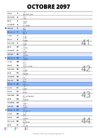 calendrier octobre 2097 au format portrait pour prendre des notes