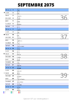 calendrier septembre 2075 au format portrait pour prendre des notes