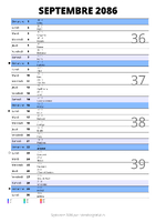 calendrier septembre 2086 au format portrait pour prendre des notes