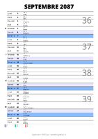 calendrier septembre 2087 au format portrait pour prendre des notes
