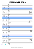 calendrier septembre 2089 au format portrait pour prendre des notes