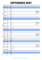 calendrier septembre 2091 au format portrait pour prendre des notes