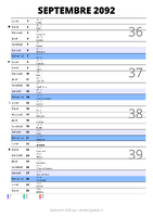 calendrier septembre 2092 au format portrait pour prendre des notes