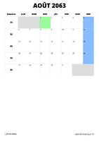 calendrier août 2063 format portrait