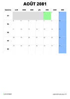 calendrier août 2081 format portrait