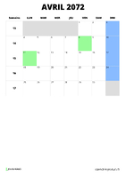 calendrier avril 2072 calendrier avril 2072 format portrait