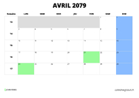 calendrier avril 2079 calendrier avril 2079 au format paysage