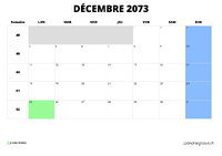 calendrier décembre 2073 calendrier décembre 2073 au format paysage