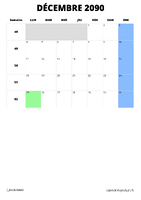 calendrier décembre 2090 calendrier décembre 2090 format portrait