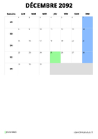 calendrier décembre 2092 calendrier décembre 2092 format portrait