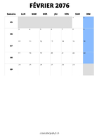 calendrier février 2076 calendrier février 2076 format portrait