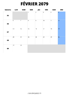 calendrier février 2079 calendrier février 2079 format portrait